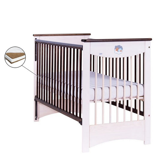 Patut Drewex Mocca Culisant - Alb transparent + Saltea Cocos 10 Cm