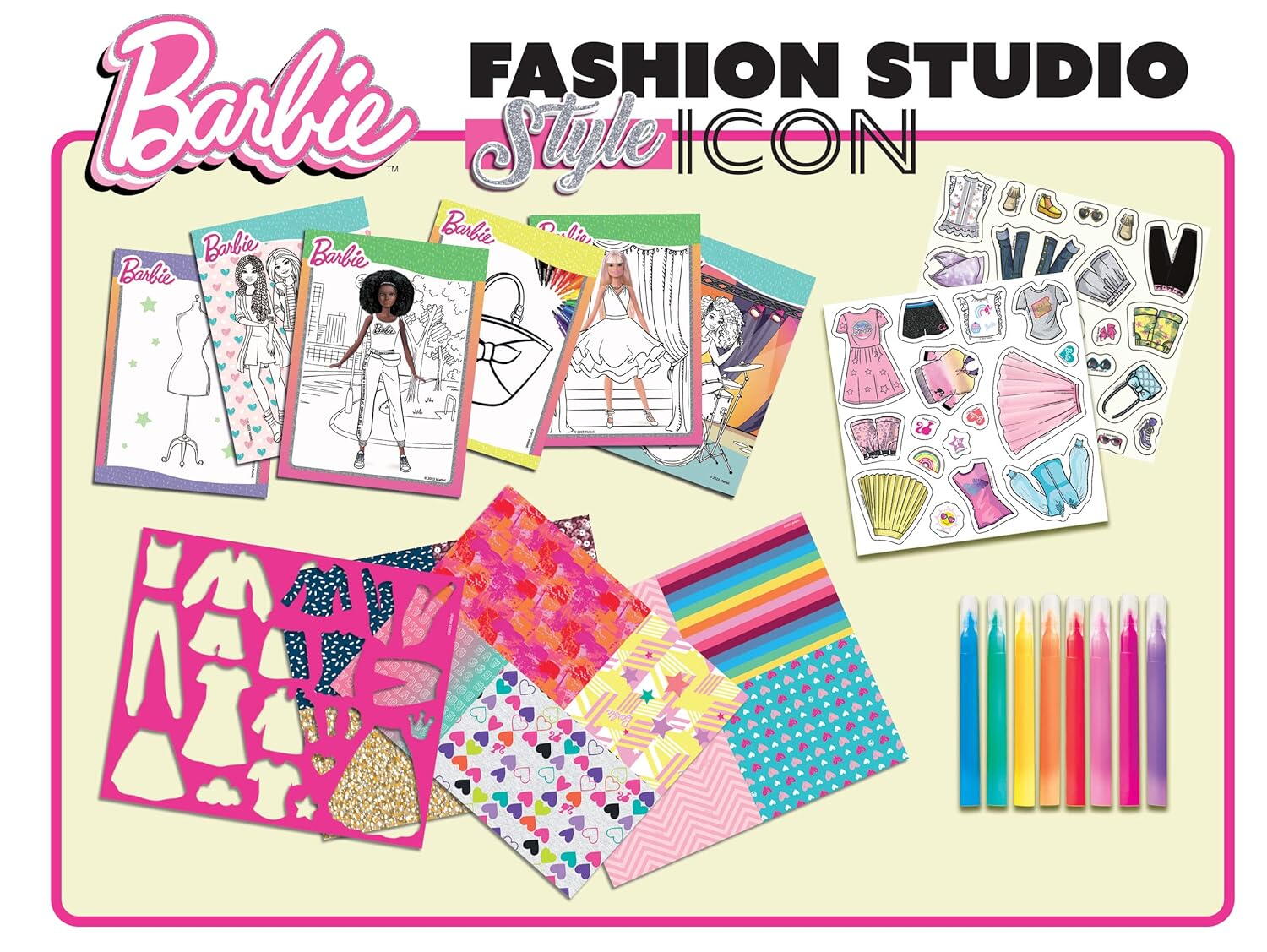 Set de colorat cu activitati Barbie - Fashion Icon