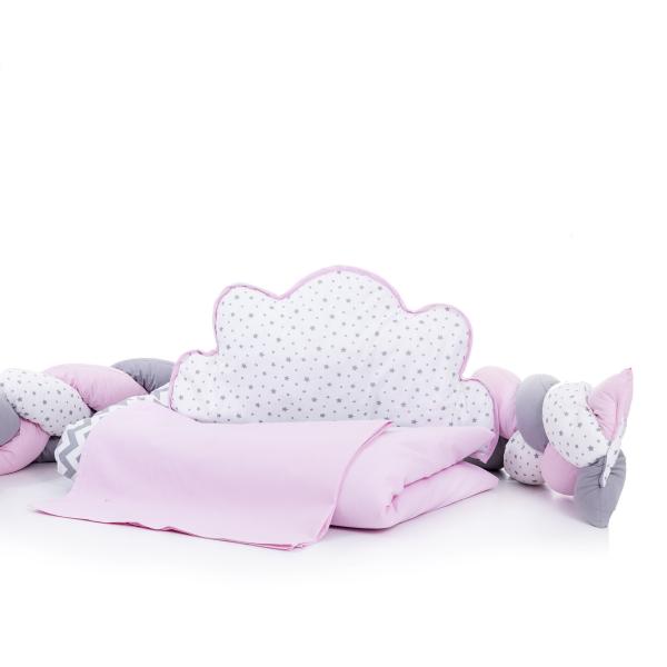 Lenjerie MyKids 6 piese Gray-Pink fara baldachin 120x60 cm