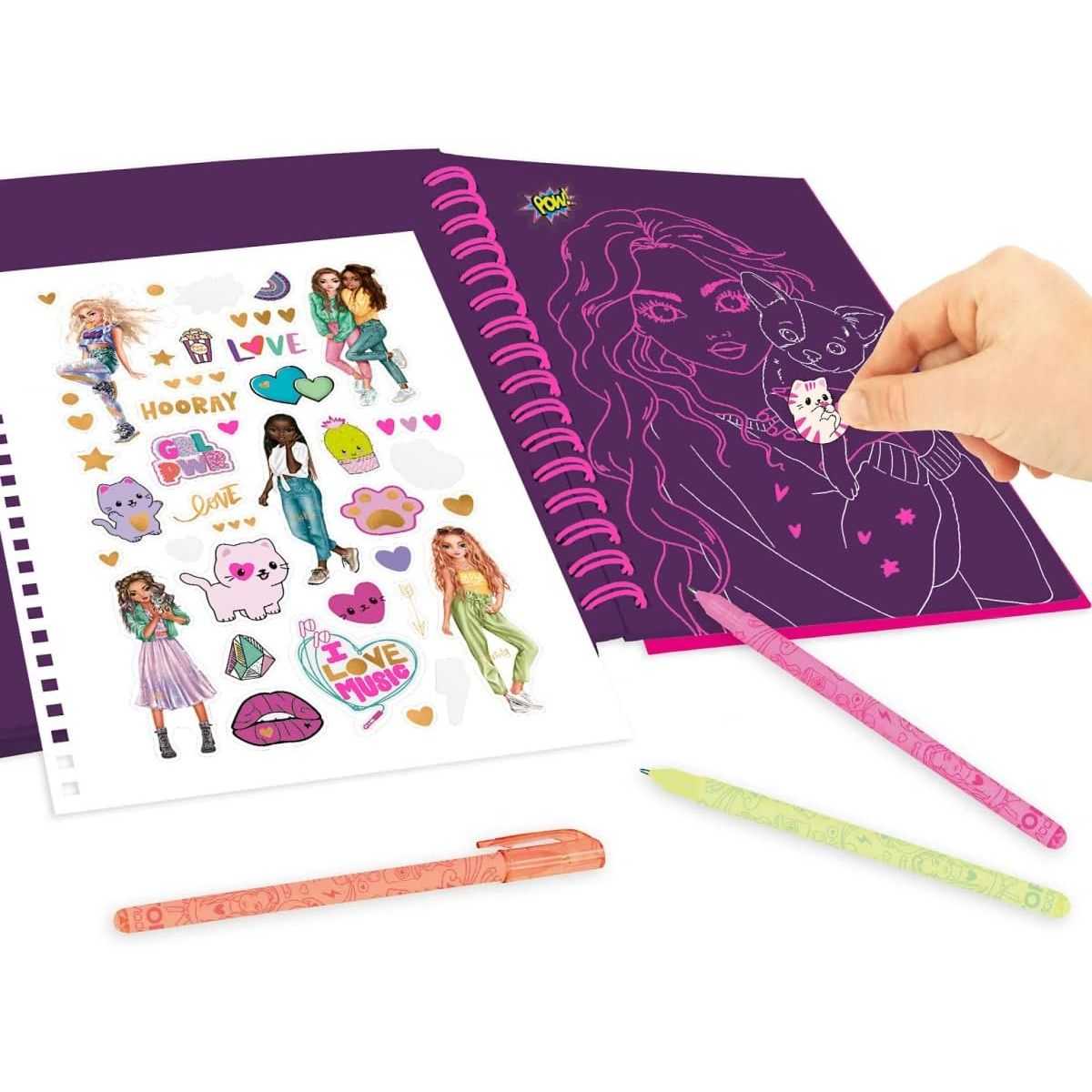 Carte de Colorat TOPModel Neon Doodle Depesche PT11932