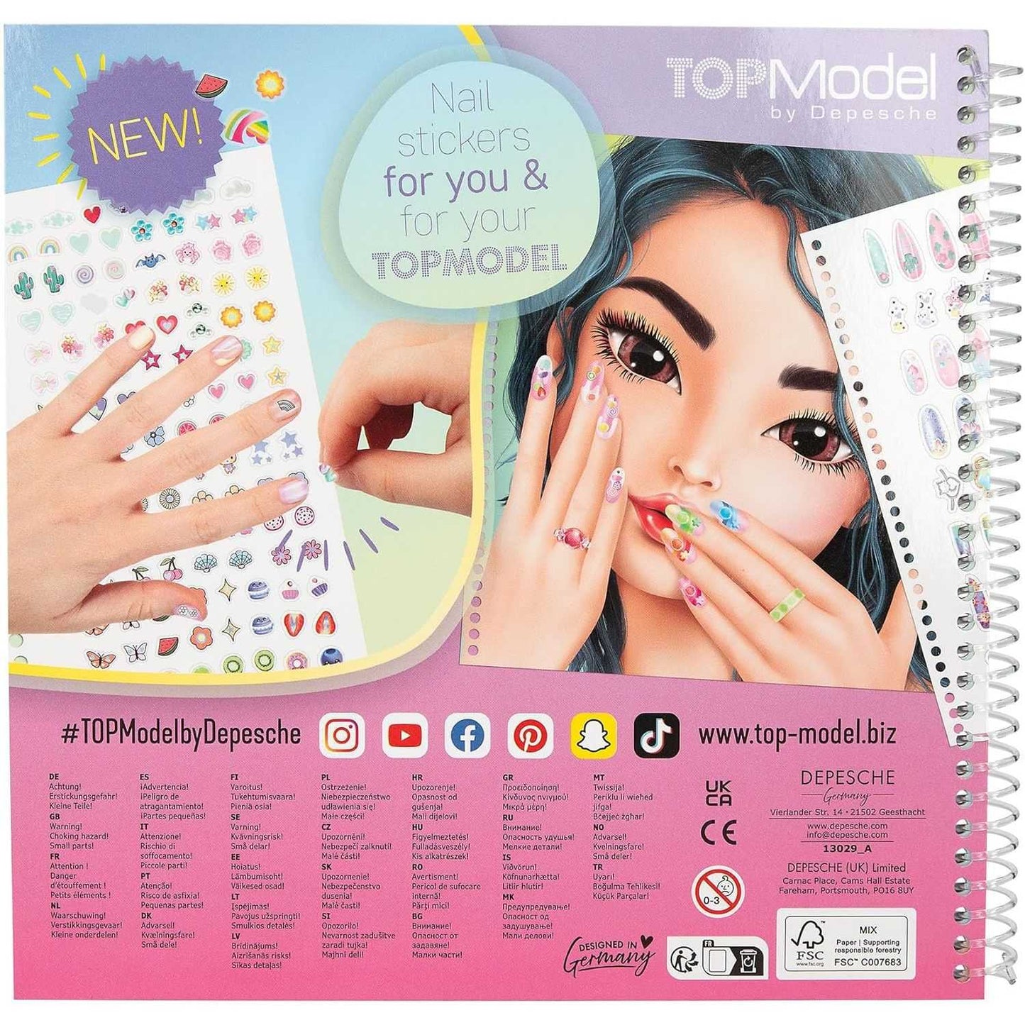Carte de colorat TOPModel Create Your Hand Design Depesche PT13029