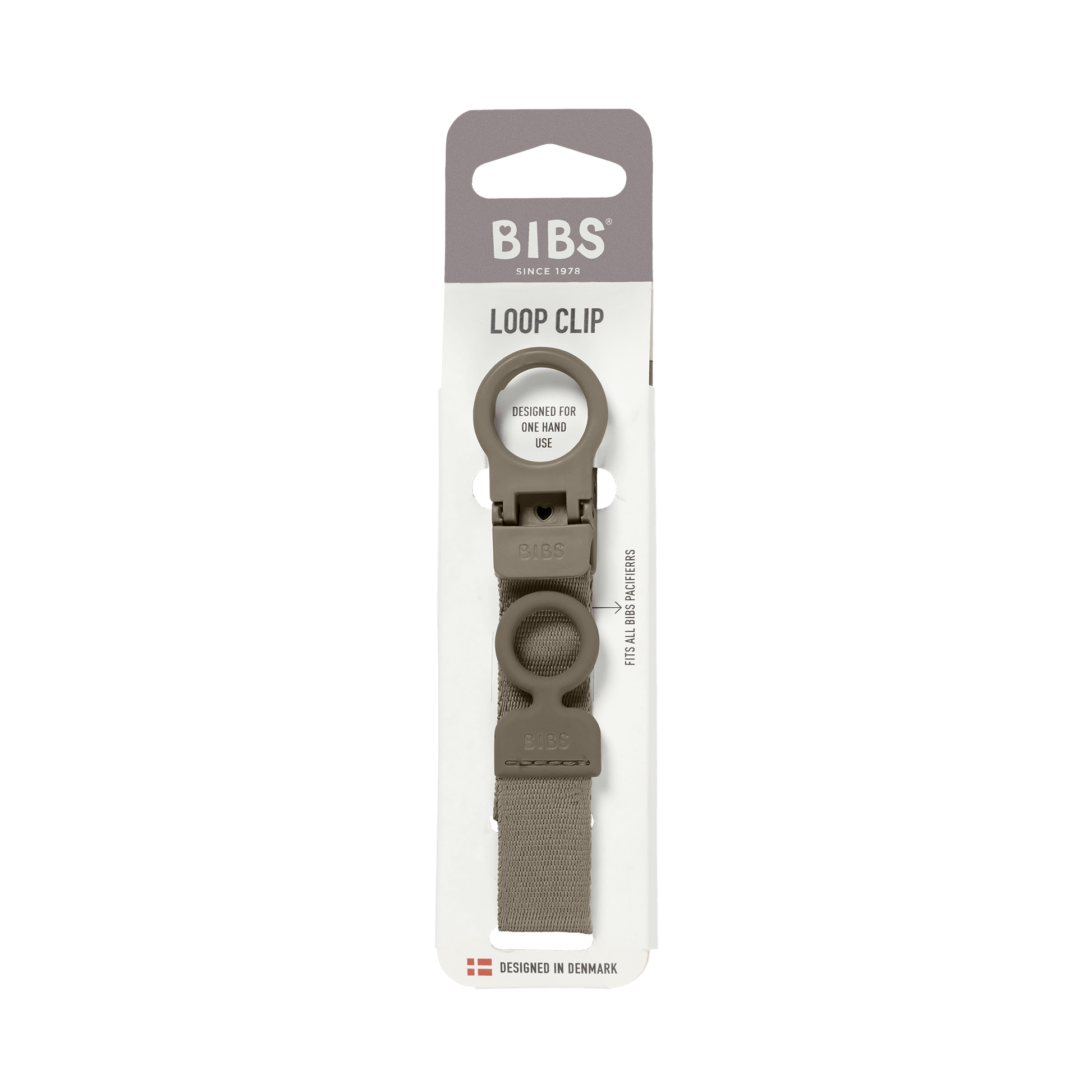 BIBS - Lantisor clip Loop pentru suzeta, Dark Oak
