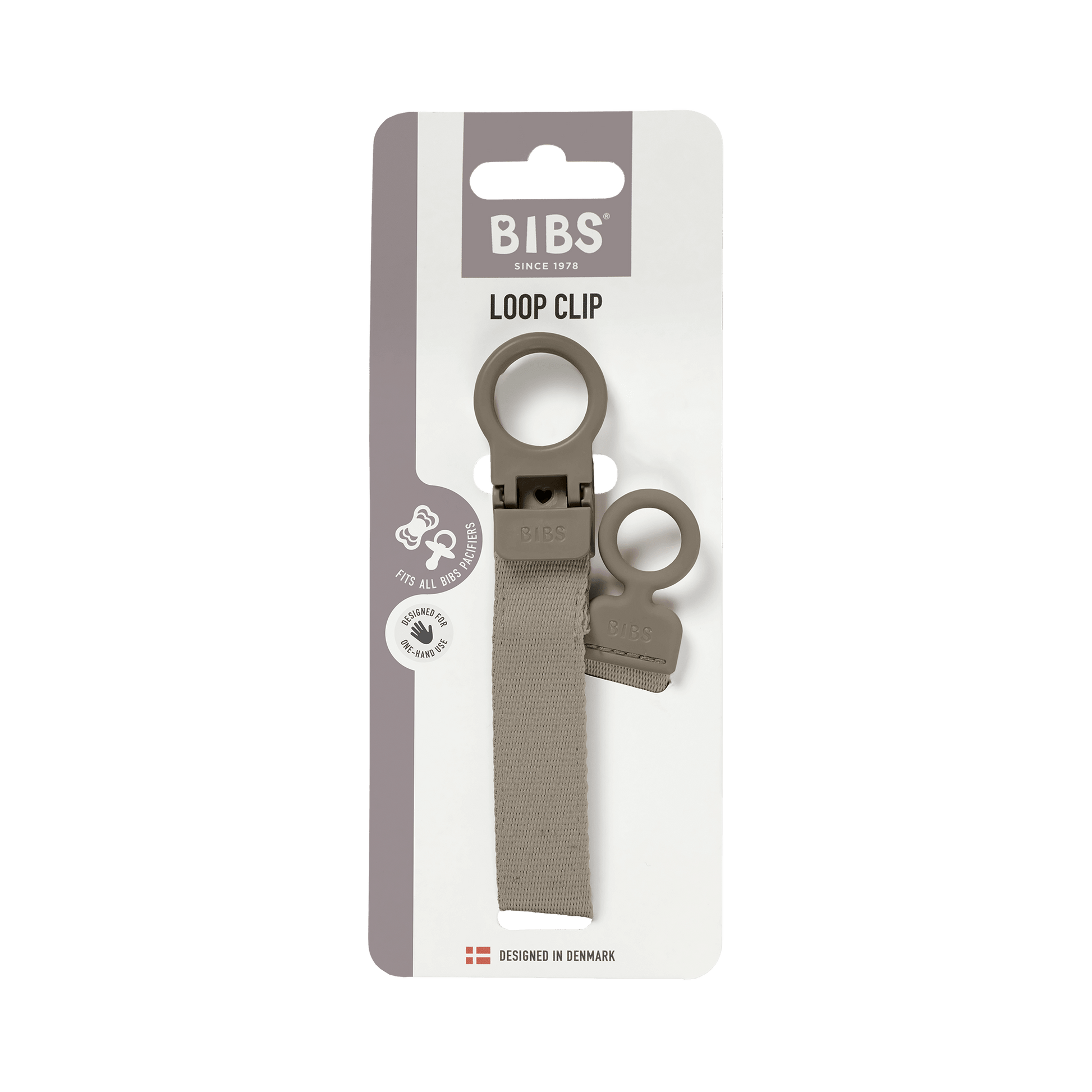 BIBS - Lantisor clip Loop pentru suzeta, Dark Oak