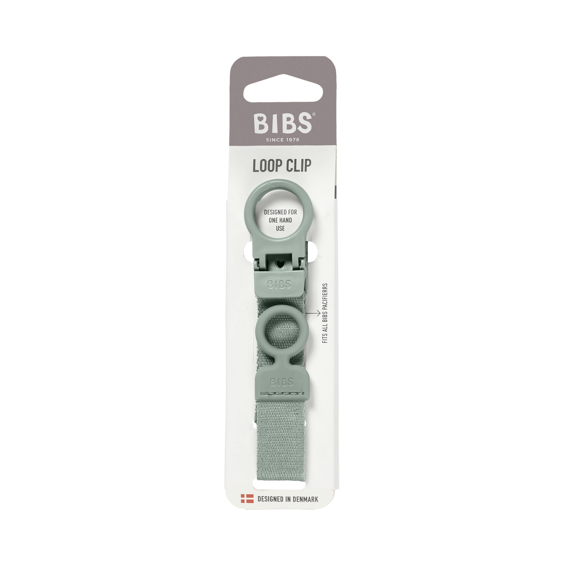 BIBS - Lantisor clip Loop pentru suzeta, Sage