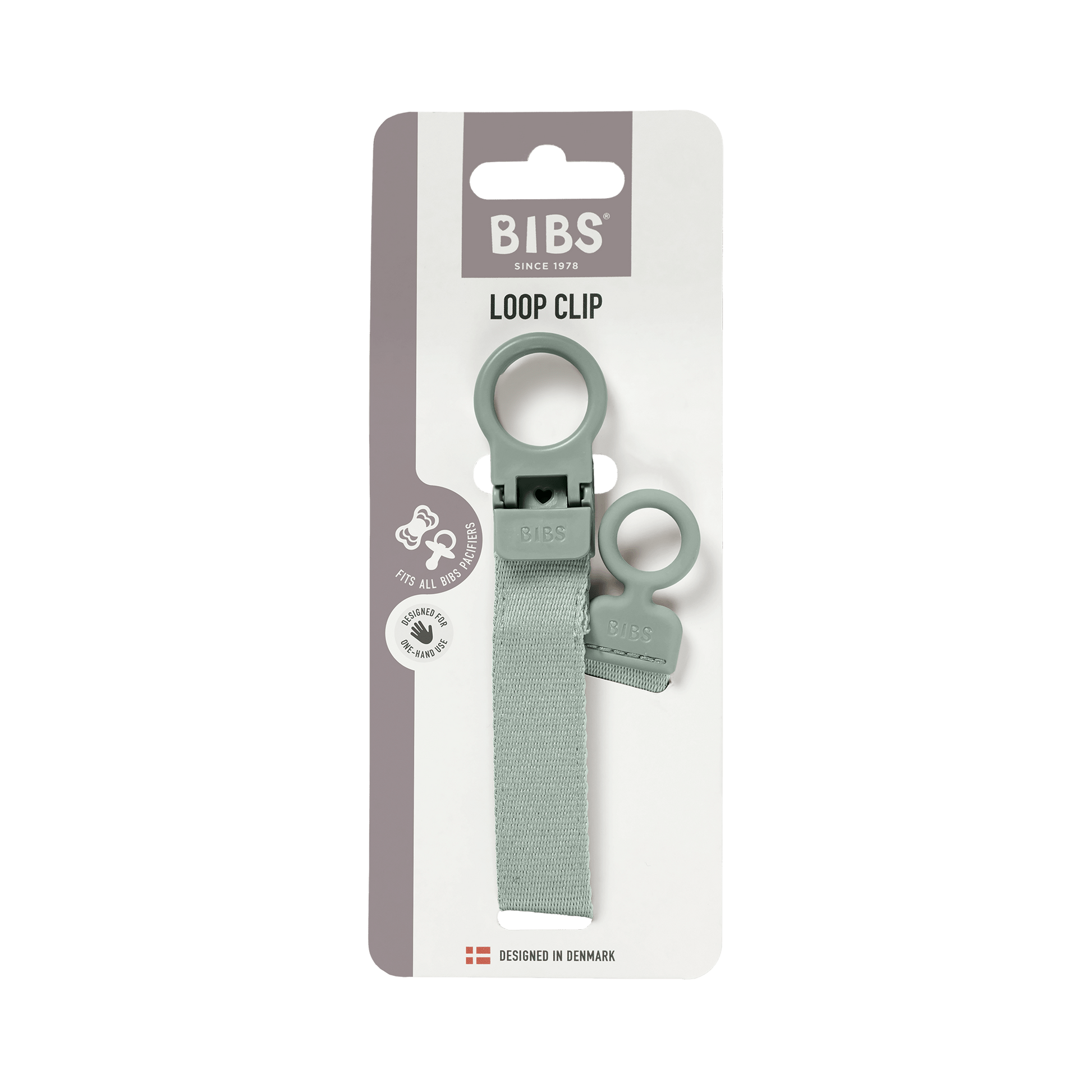 BIBS - Lantisor clip Loop pentru suzeta, Sage
