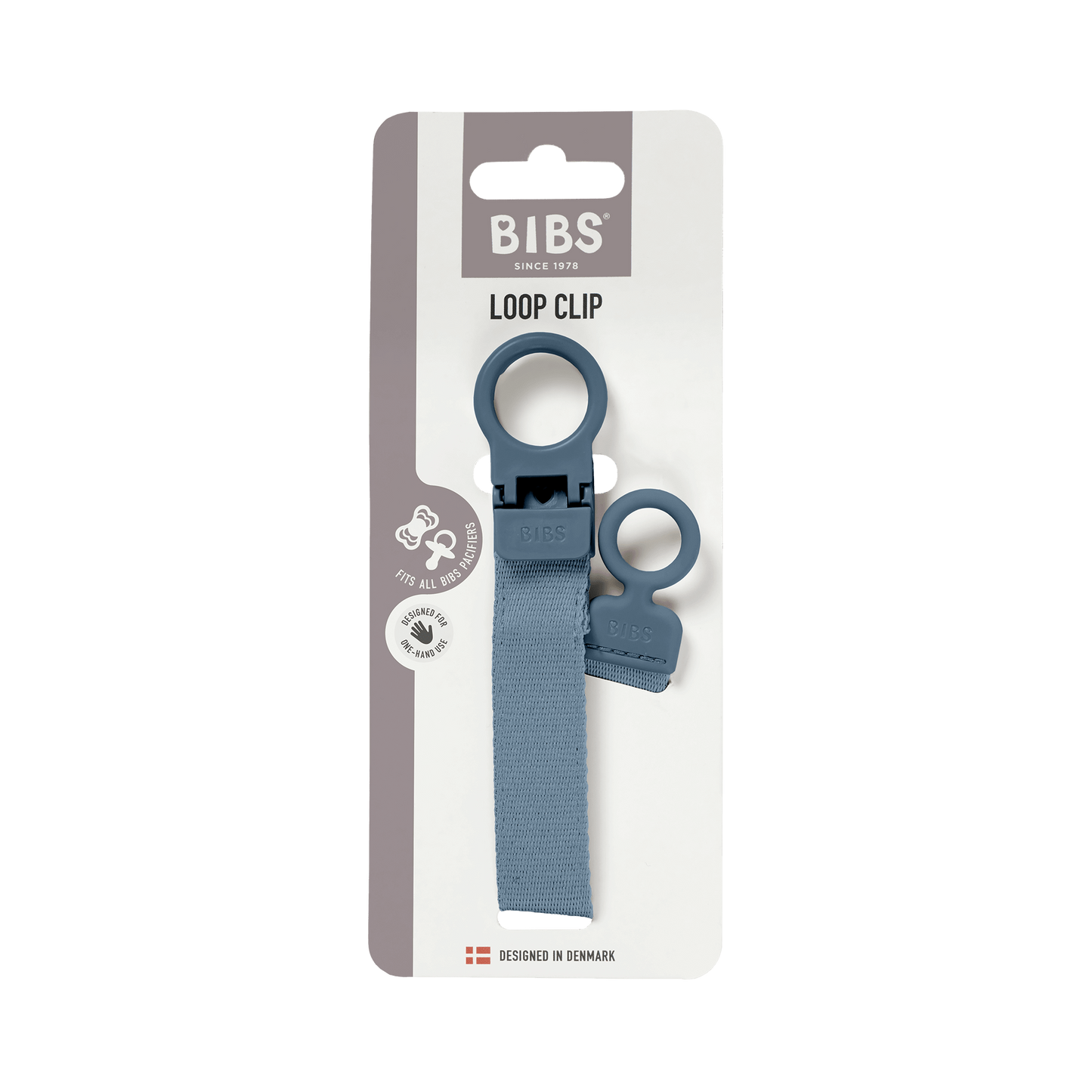 BIBS - Lantisor clip Loop pentru suzeta, Petrol