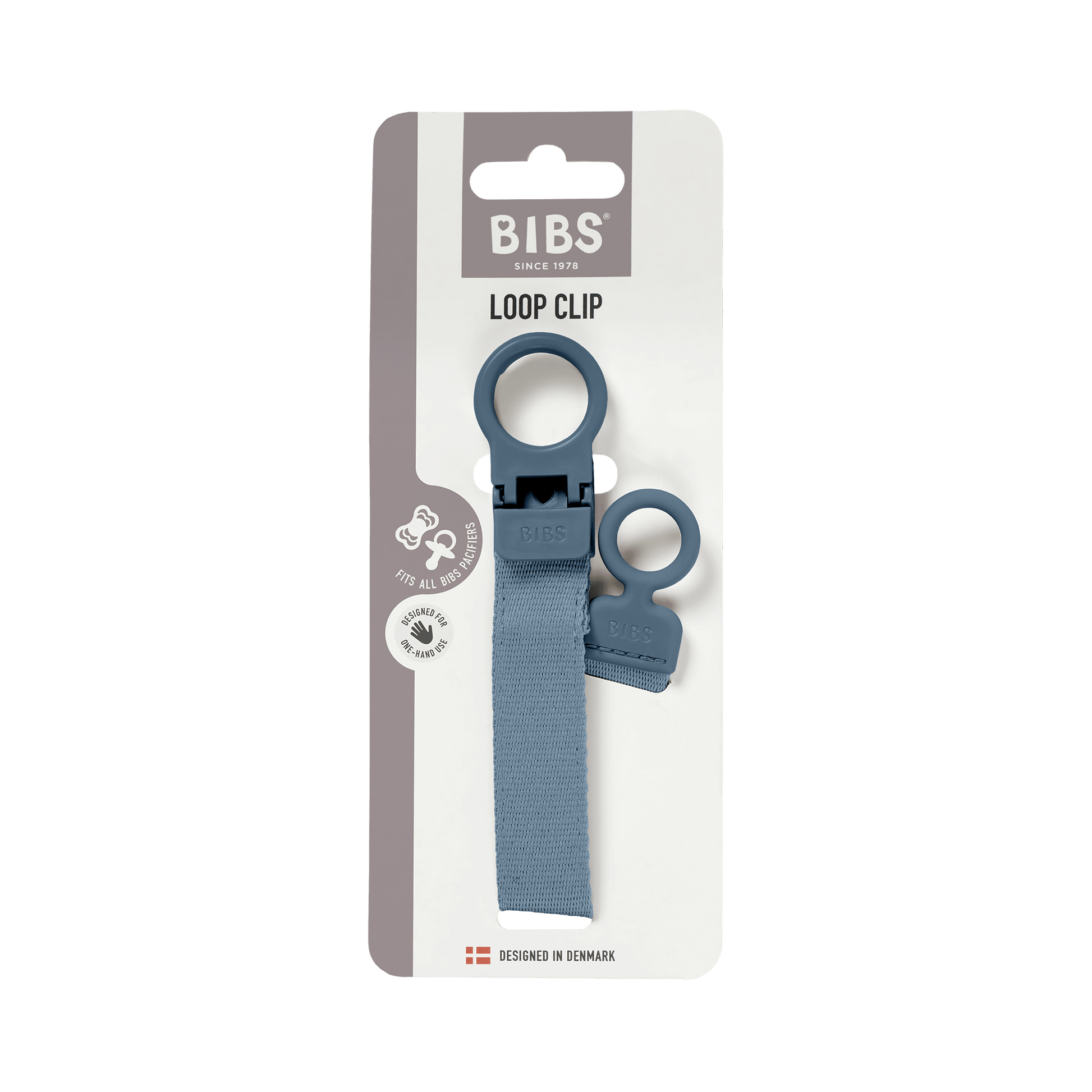 BIBS - Lantisor clip Loop pentru suzeta, Petrol