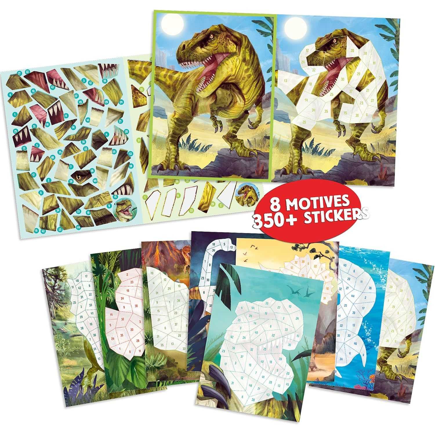 Carte de autocolante Dino World cu numere Depesche PT13243