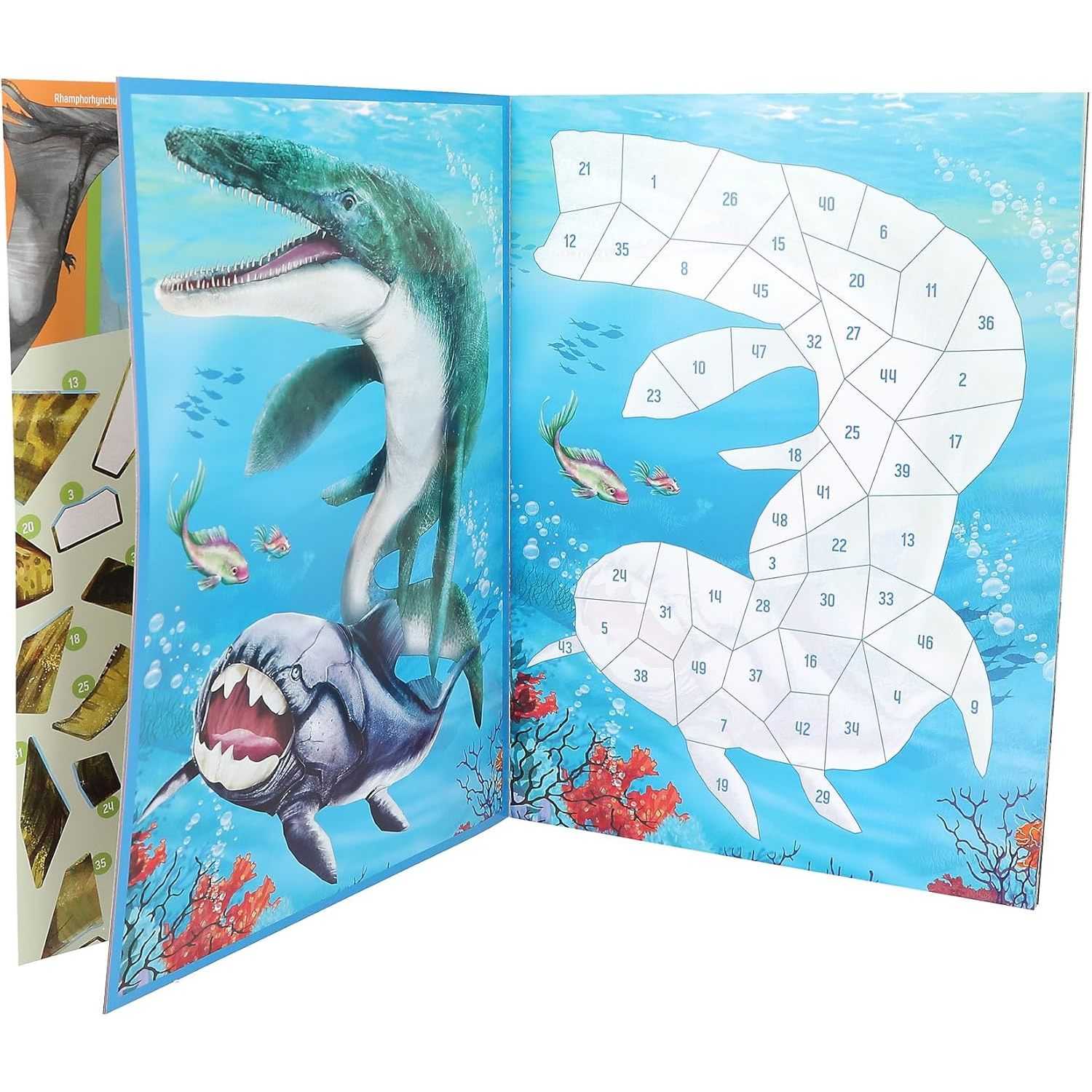 Carte de autocolante Dino World cu numere Depesche PT13243