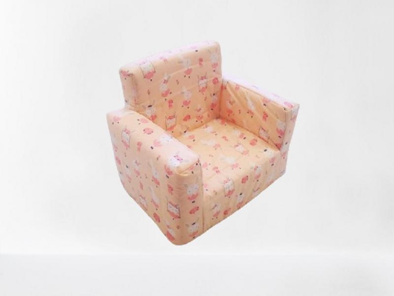 Fotoliu din burete pentru copii MyKids Dancing Bunny Pink