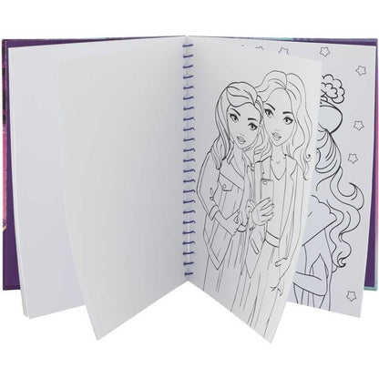 Carte de colorat Besties cu abtibilduri si creioane colorate Grafix GR140003