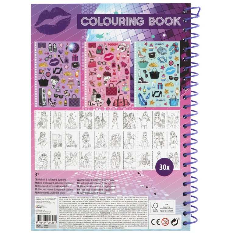 Carte de colorat Besties cu abtibilduri si creioane colorate Grafix GR140003