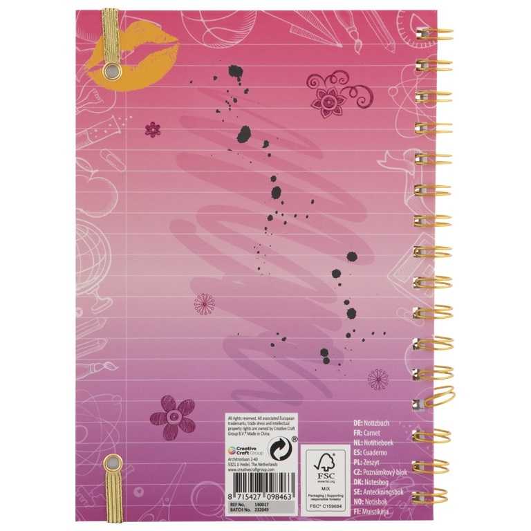 Caiet Besties A5 - 50 de pagini cu legare spirala pentru fetite creative Grafix GR140017