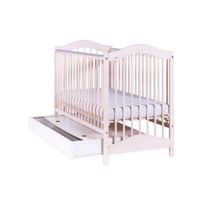 Patut Drewex Jagoda cu sertar - Alb transparent + Saltea Cocos 12 cm