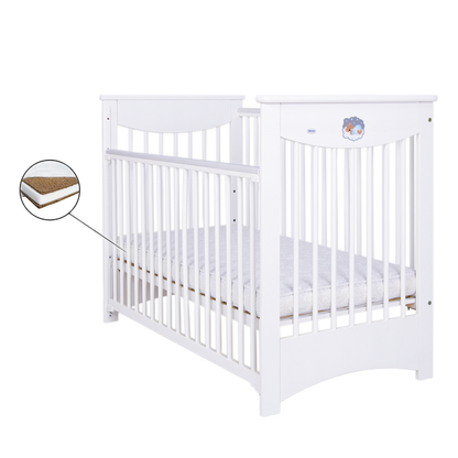 Patut Drewex Laura culisant - Alb + Saltea Cocos 12 cm