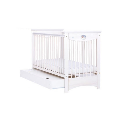 Patut Drewex Laura cu sertar - Alb + Saltea Cocos 12 cm