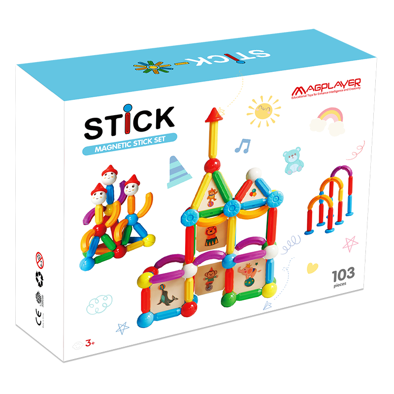Set de constructie magnetic - STICK (103 piese)