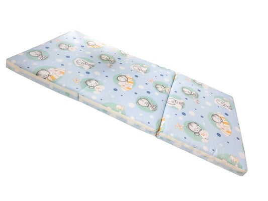 Saltea Pliabila Spuma Poliuretanica 120x60x5 cm -  Baby Teddy Blue