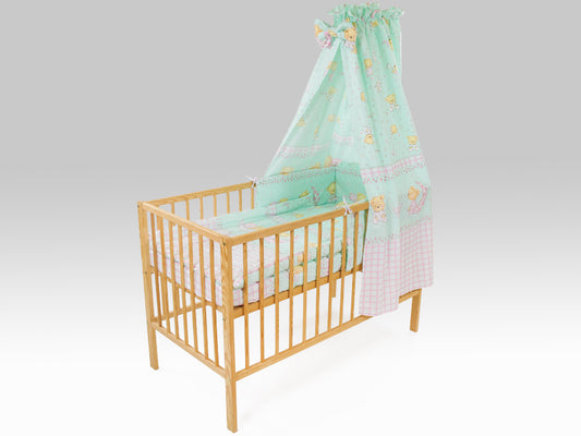 Lenjerie MyKids TEDDY STELUTE Turquoise M1 5 Piese 120x60 cm