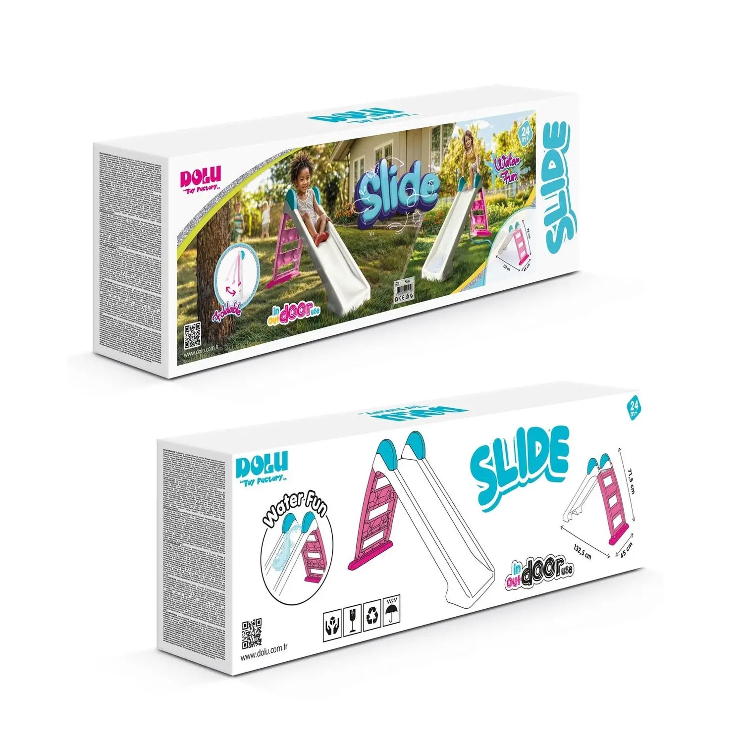 Tobogan pentru copii - Alb& roz