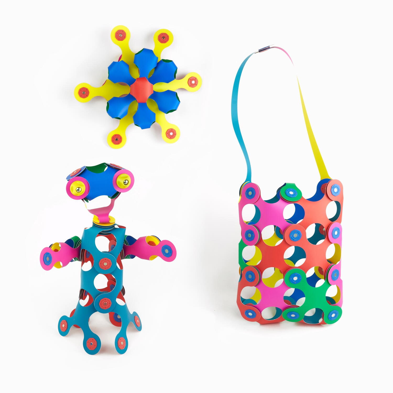 Clixo® joc magnetic de construit - Curcubeu (42 piese)