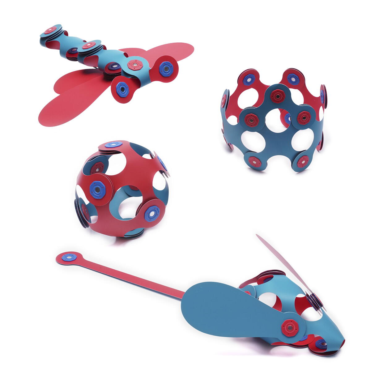 Clixo® joc magnetic de construit - Itsy Flamingo & Turcoaz (18 piese)