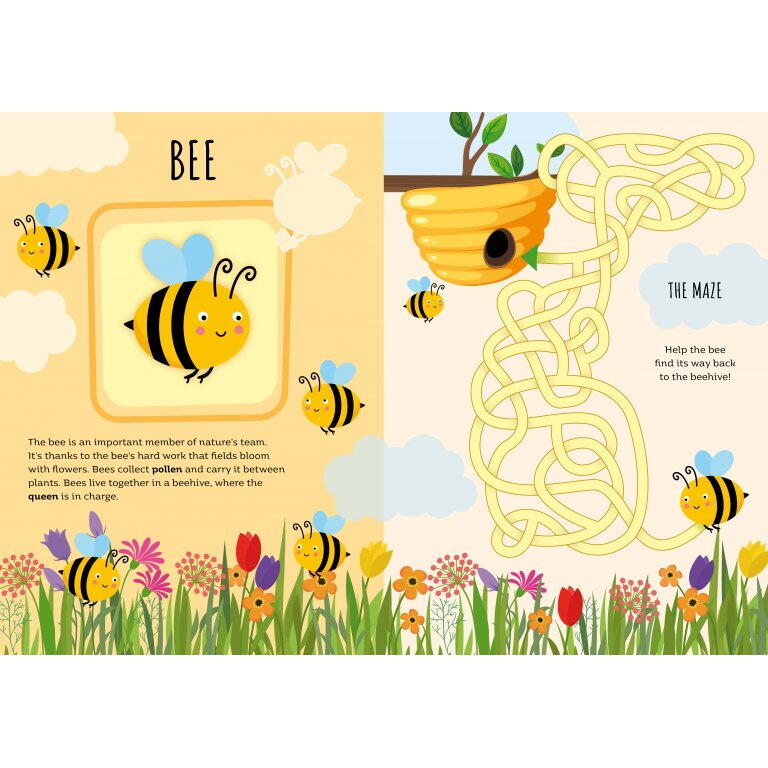 Carte de activitati cu abtibilduri - In gradina