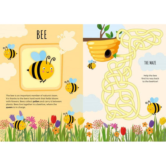 Carte de activitati cu abtibilduri - In gradina