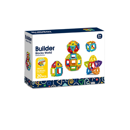 Joc de constructie STEAM - Forme magice (20 piese)