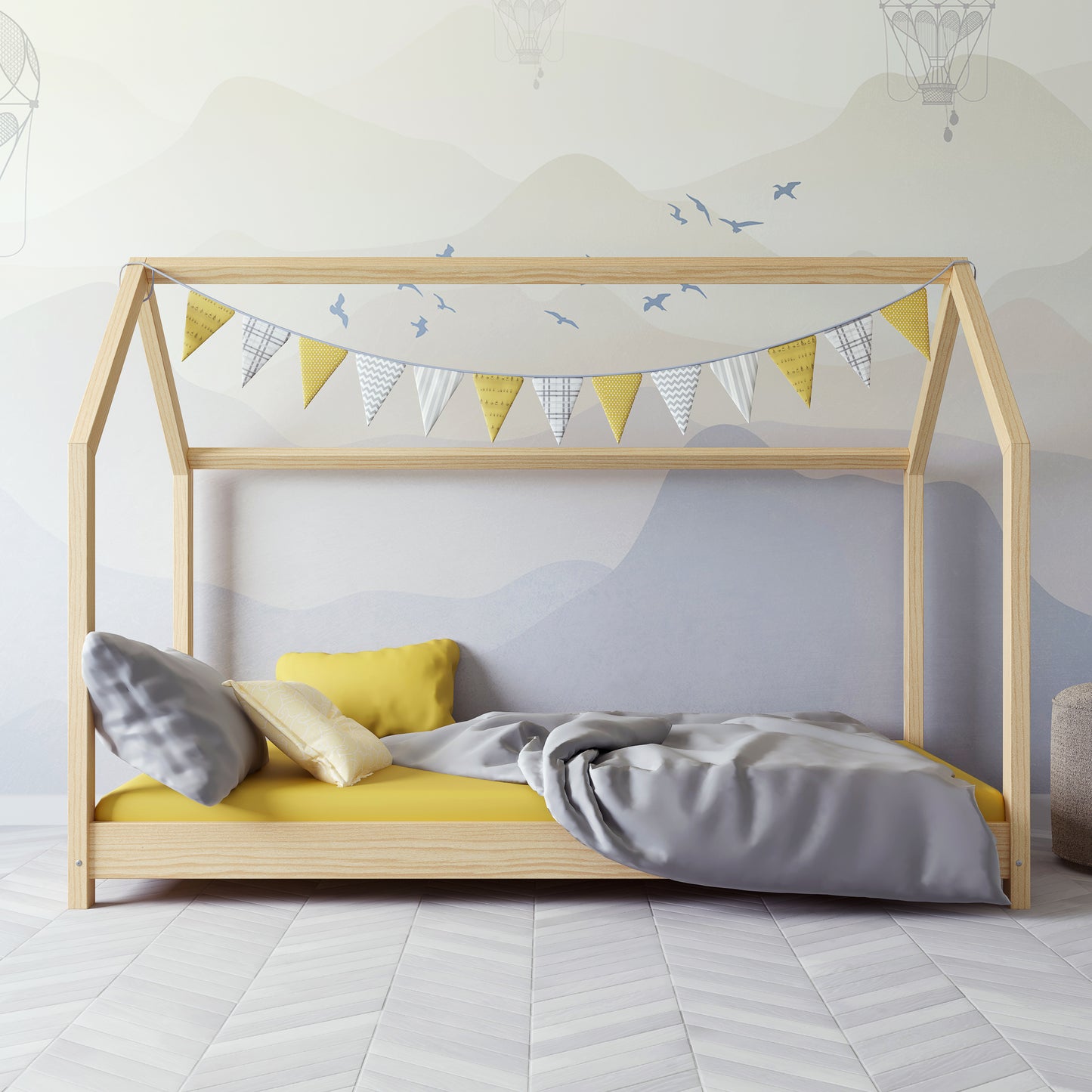 Pat tineret Kocot Kids Bella Natural 160x80 fara saltea