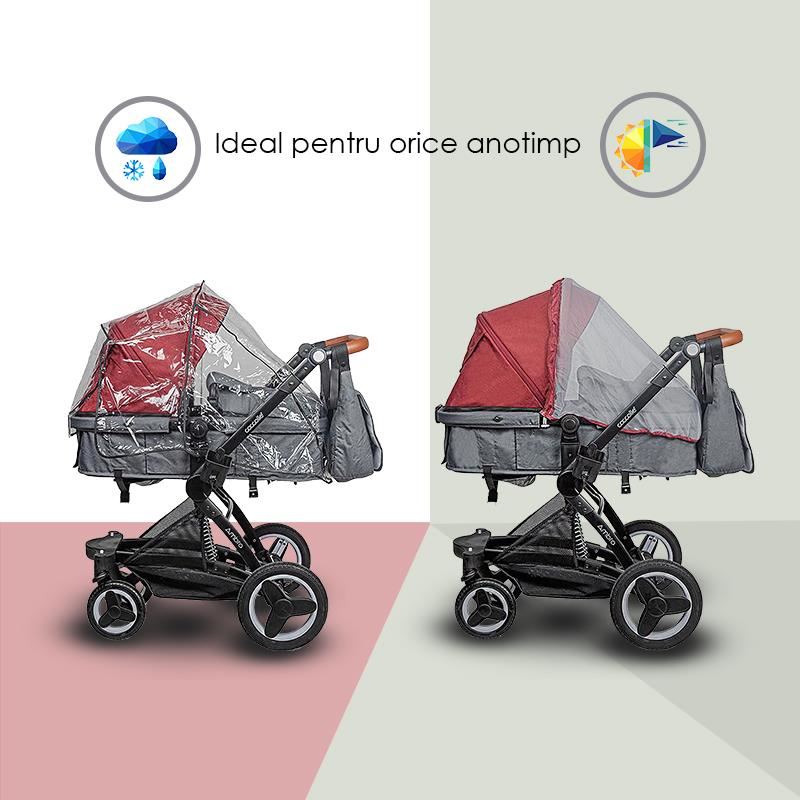 Carucior transformabil 3in1 Coccolle Ambra Urban Grey 2021