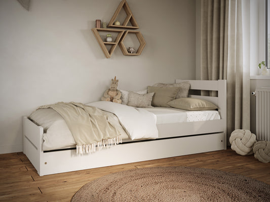 Pat copii Kocot Kids Emil 160x80 cu saltea si sertar