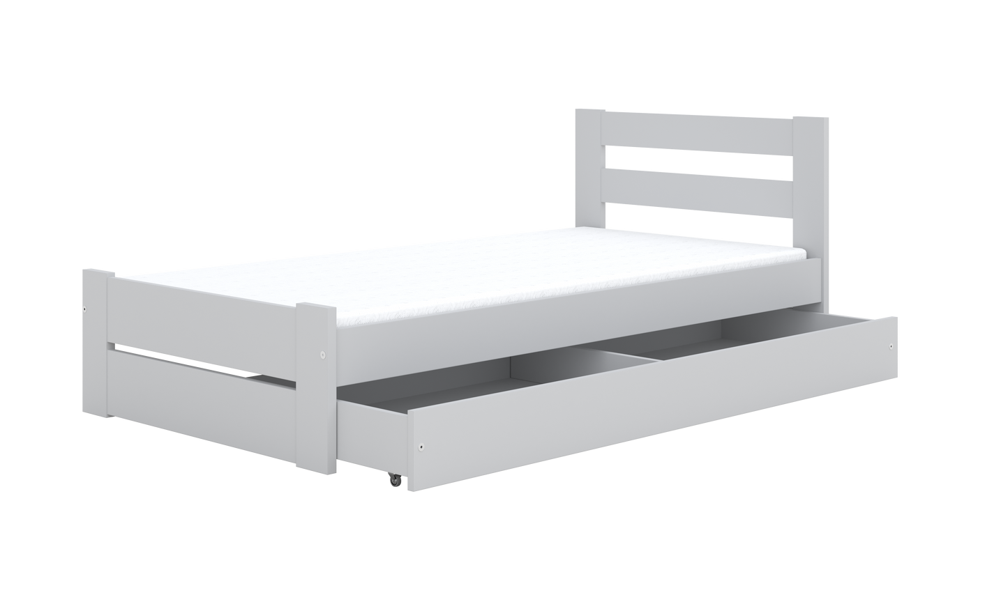 Pat copii Kocot Kids Emil 180x90 cu saltea si sertar