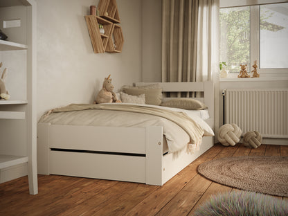 Pat copii Kocot Kids Emil 180x90 cu saltea si sertar