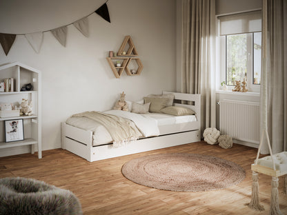 Pat copii Kocot Kids Emil 180x90 cu saltea si sertar