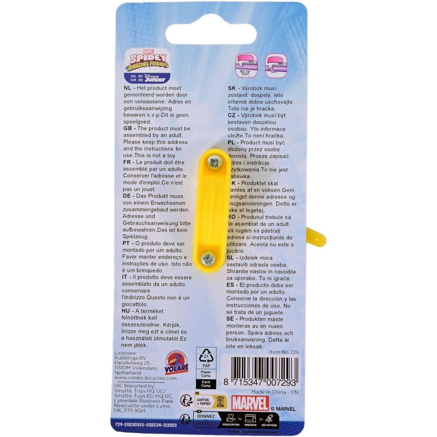 Sonerie bicicleta Spidey Volare VLR729