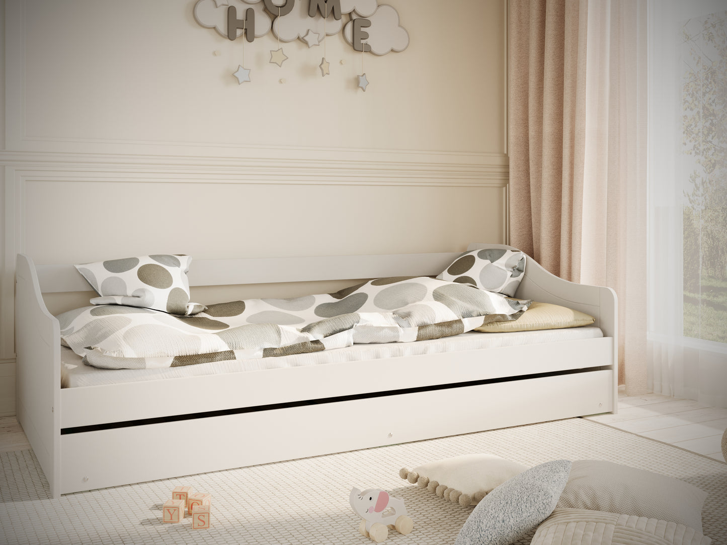 Pat copii Kocot Kids Blanka 200x90 cu saltea