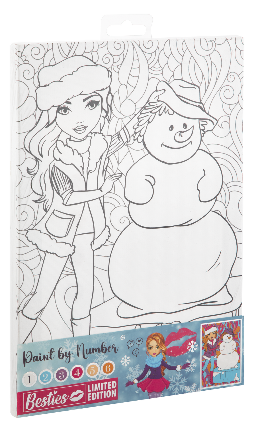 Tablou pictura pe numere - Distractie cu omul de zapada