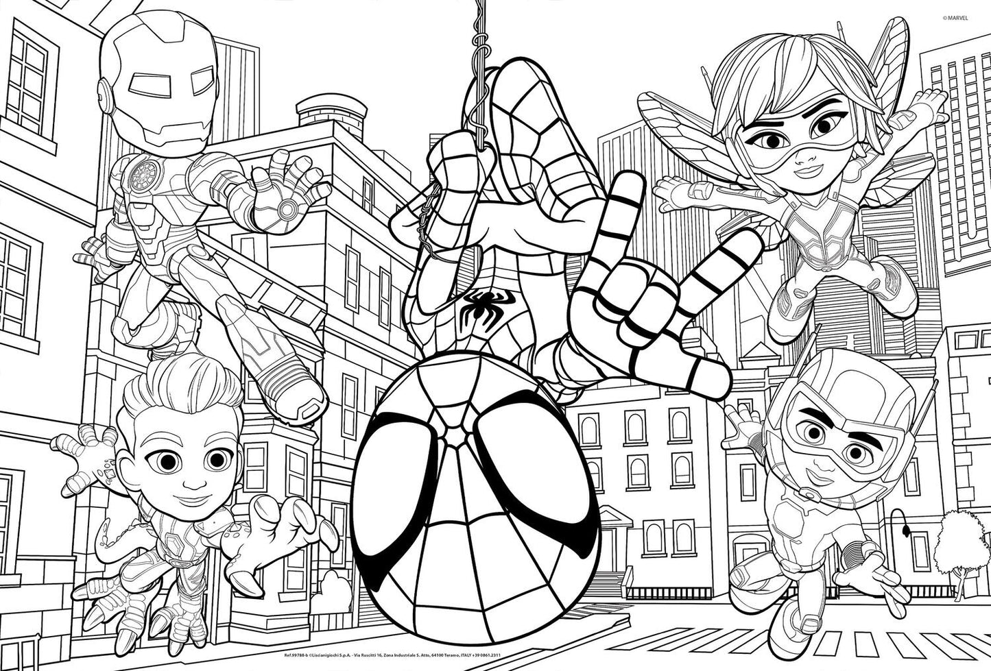 Puzzle de colorat maxi - Paienjenelul Marvel si prietenii lui uimitori (2 x 24 de piese)