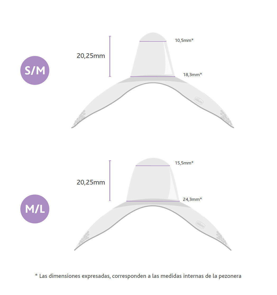 Aparatoare Chicco din silicon pentru mamelon marimea M-L, 2buc, 0luni+