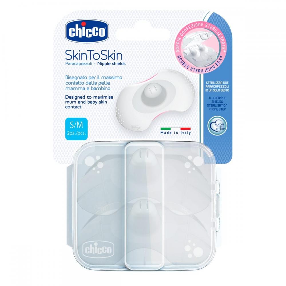 Aparatoare Chicco din silicon pentru mamelon marimea M-L, 2buc, 0luni+
