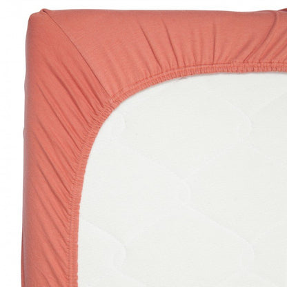 Cearsaf din Bambus cu Elastic 70 x 140 cm Apricot Blush Timboo