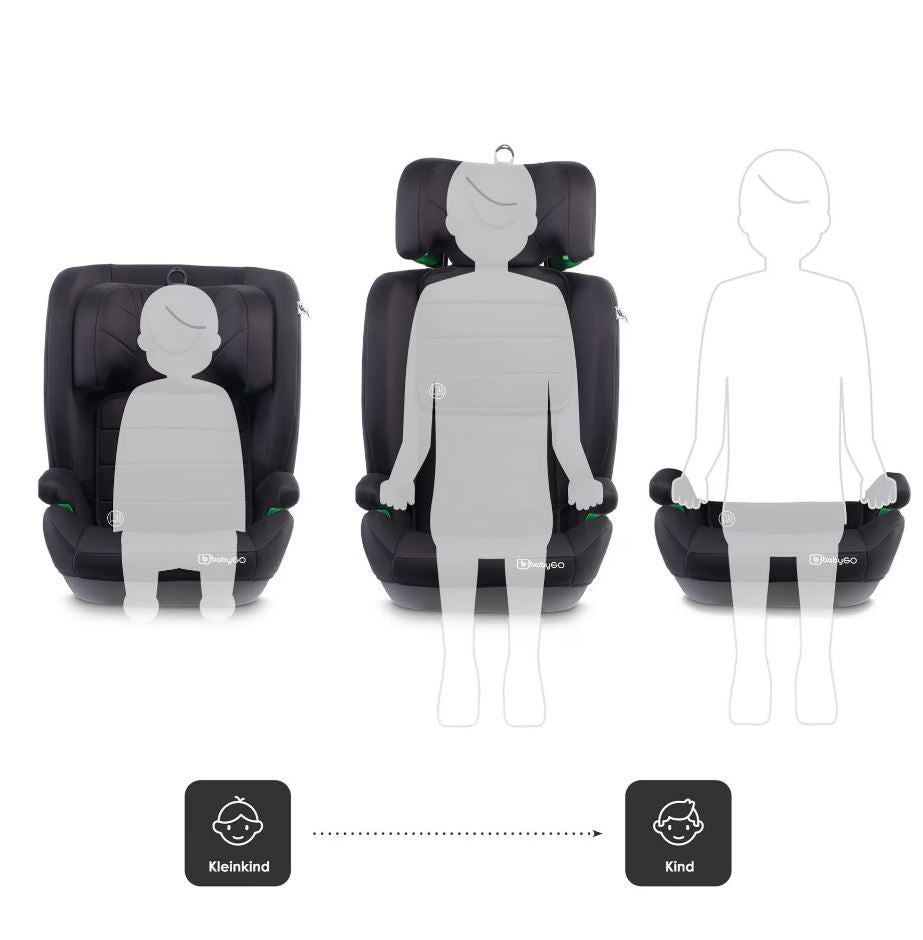 BabyGo - Scaun auto SafeChild2 Black, 100-150 cm, certificat R129