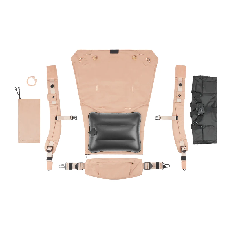 Babymoov - Moov & Boost Sistem de purtare transformabil in Booster, creat in colaborare cu medici kinetoterapeuti, Bej