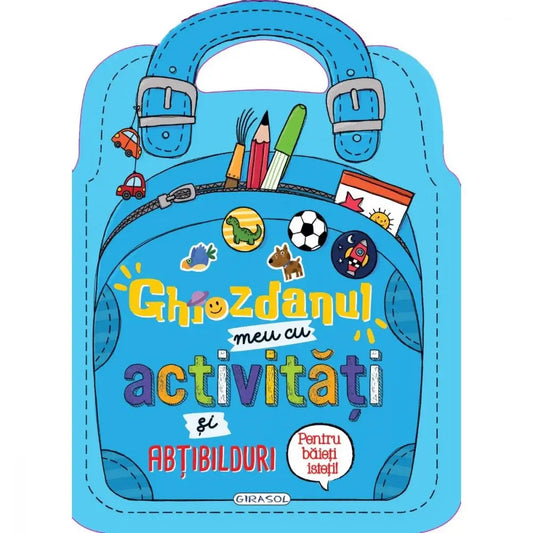 Ghiozdanul meu cu activitati si abtibilduri pentru baieti