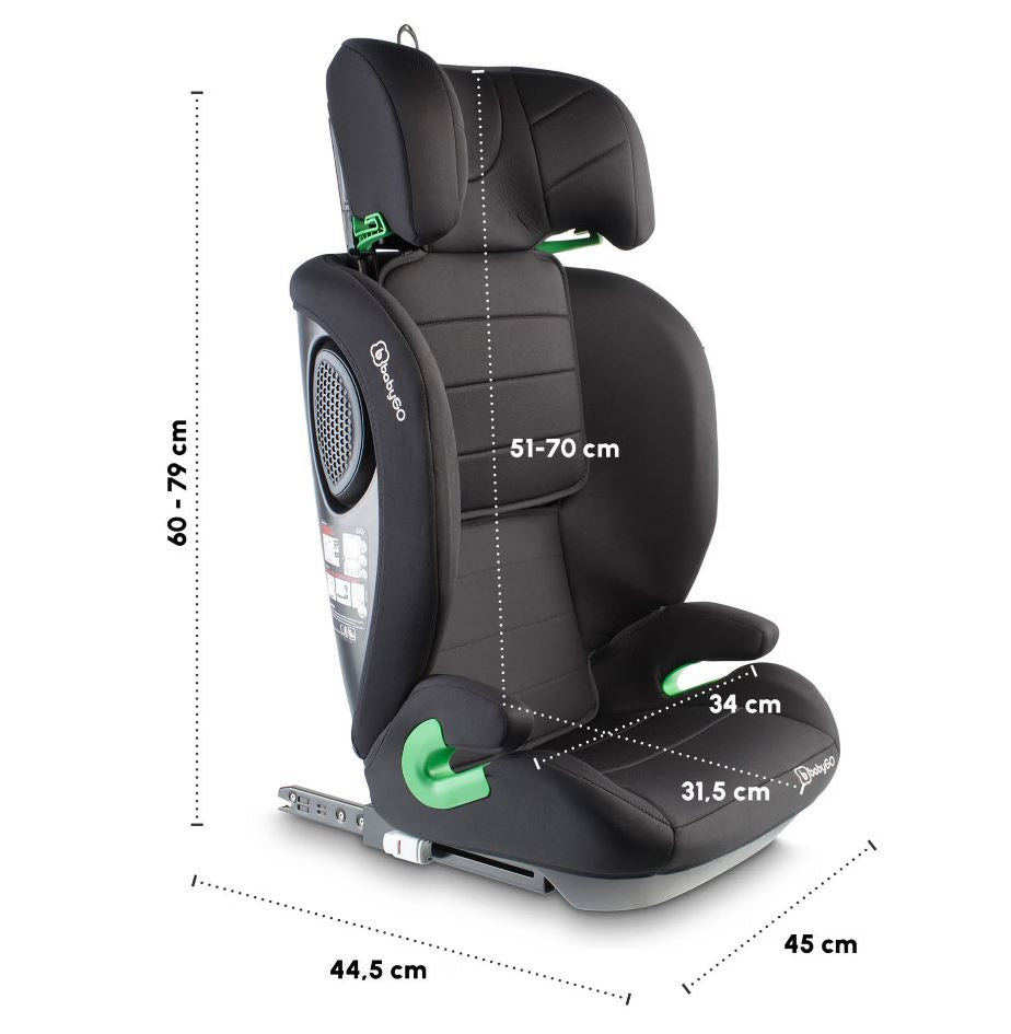 BabyGo - Scaun auto SafeChild2 Black, 100-150 cm, certificat R129