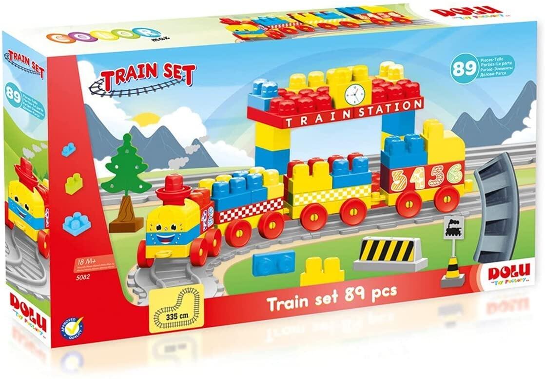 Set de constructii cu trenulet - 89 piese