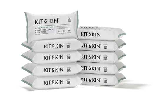 Servetele Umede Biodegradabile Kit&Kin 600 buc, 60buc x 10pachete