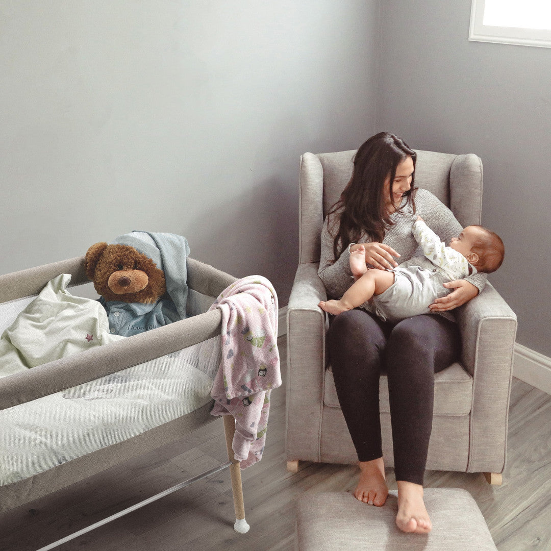 BabyGo - Patut cu cadru din Lemn Goodnight Grey