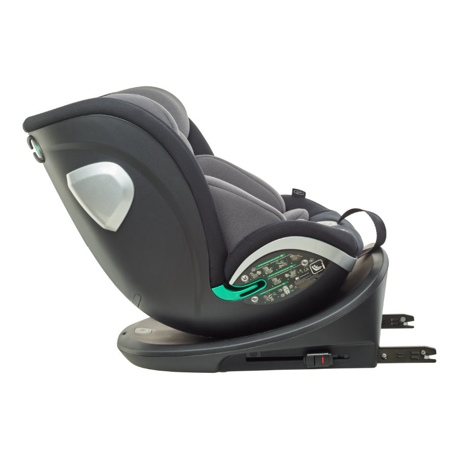 BabyGo - Scaun auto rotativ i-Size Grow Up 360 Black, 0-36 kg